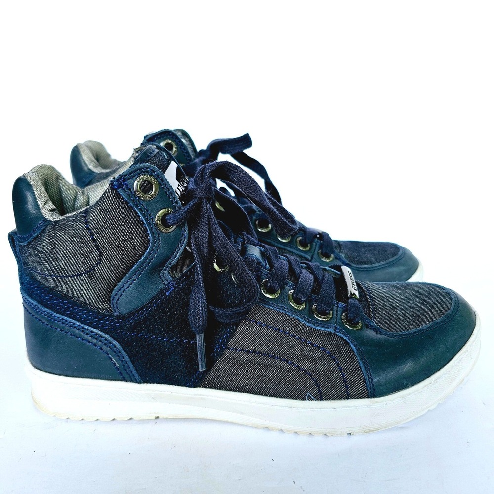 Mens Guess GMTRIPPY‎ Navy Blue Denim Leather High Top Sneakers Streetwear 7M